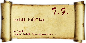 Toldi Fáta névjegykártya